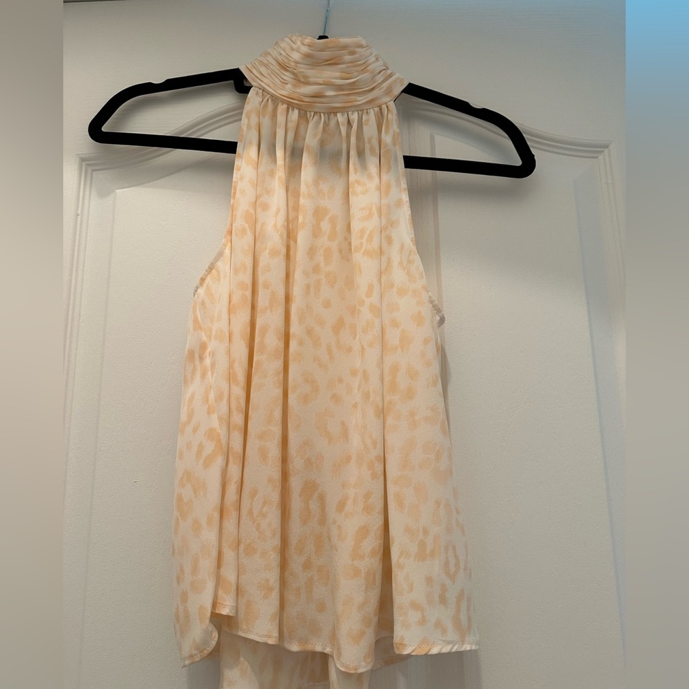 Joie Erika Top - white/peach leopard - size xs!